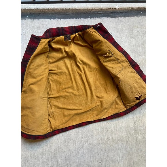 Vintage 50’s Woolrich Mackinaw Buffalo Plaid Wool Jacket Hunting Coat Red Size M - Picture 6 of 10